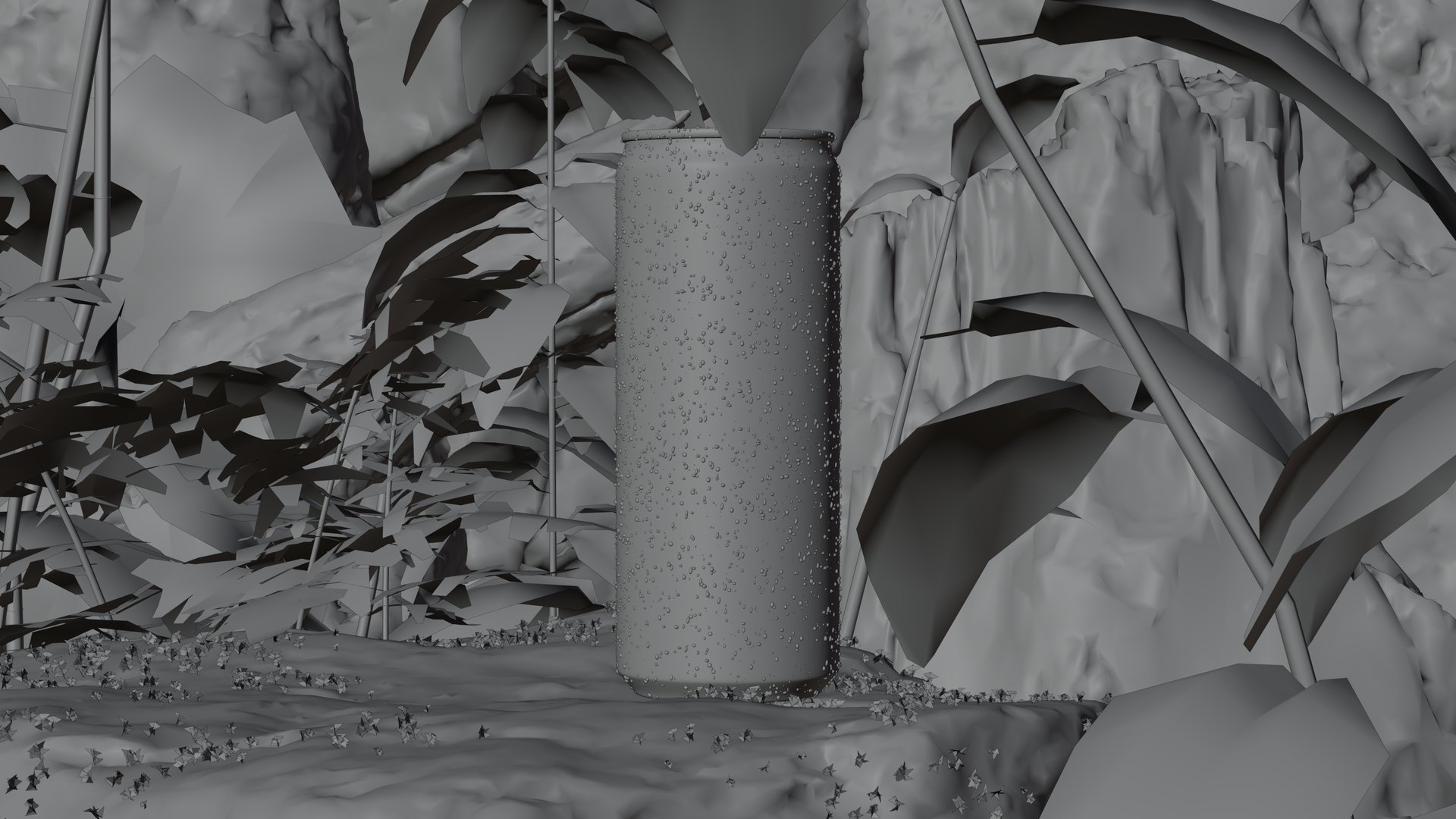 Raw Blender viewport of the same shot